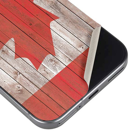 Canadian Flag Dark Wood Pixel 9 Pro XL Skin